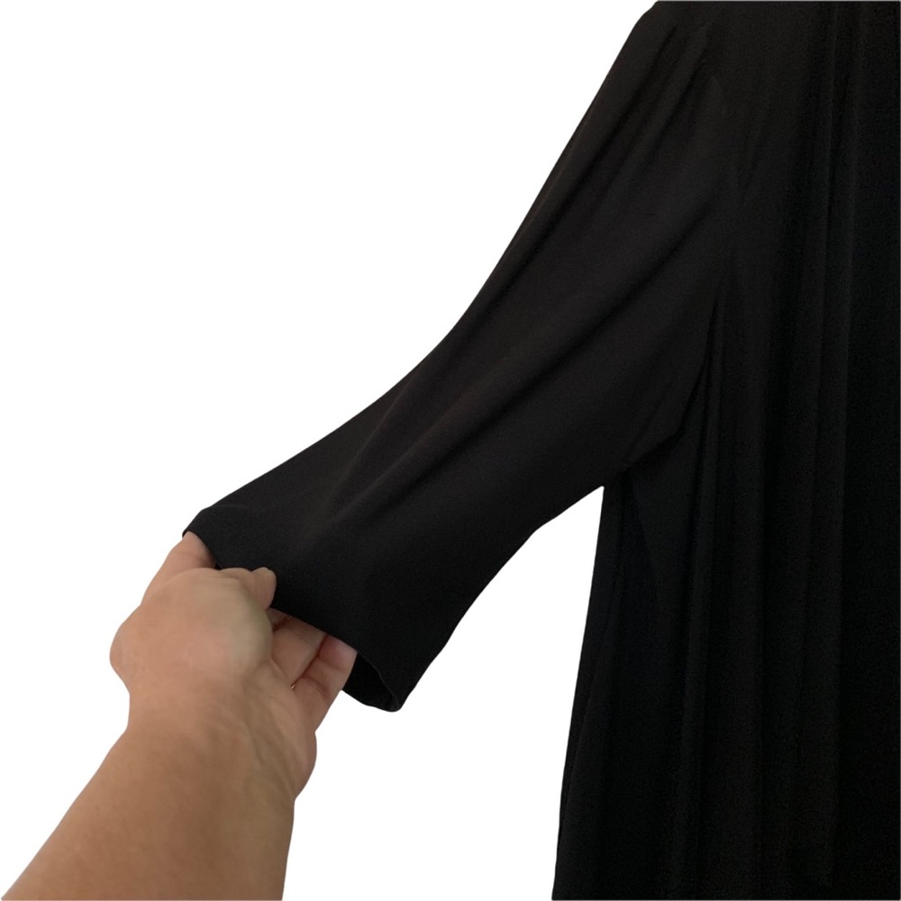 Black Waterfall Blazer with 3/4 Sleeves * Large - Picture 4 of 11